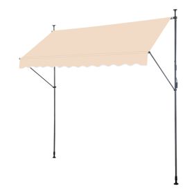 300x120x200-300 Cm, Khaki, Support Canopy, Polyester Fabric, Aluminum-iron Frame, Retractable (Color: Khaki)